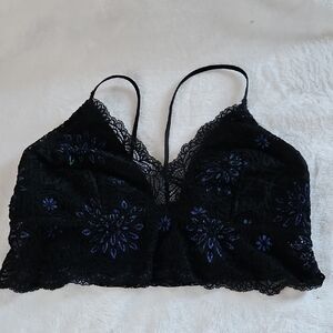 Colsie lace glitter black/Blue bralette